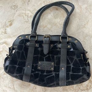 Kenneth Cole Reaction Vinyl Velour Giraffe Print Small Purse